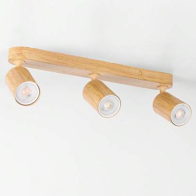 CANMEIJIA 1 đèn âm trần GU10, chất liệu nhôm, màu vân gỗ/đen/trắng, 3 bóng đèn tùy chọn có/không bóng, thích hợp cho cửa hàng/phòng học/phòng ngủ/phòng khách/quán cà phê/phòng triển lãm/phòng trưng bày/bảo tàng/hành lang/hiên nhà, chọn màu theo nhu cầu.