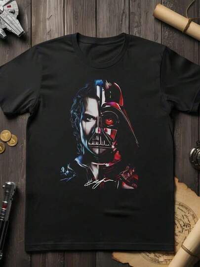 Men'S & Women's Vintage Graphic Tees, Coords Sets Women Summer, Mens Summer Shirts, Man Clothes Cotton T Shirt Men, Skywalker Half Face Shirt _ Vintage  Vader Bootleg Tee, Sweatshirt, Hoodie _ Wars F Family Matching Outfit Adult And Children's Sizes