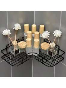 1 pieza Estantería de esquina para ducha de acero inoxidable - a prueba de óxido, organizador de pared para el baño para almacenar champú, tónico y cosméticos - Multicolor - Ver 4