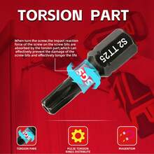Bộ 10 mũi vít chống va đập, chống trộm, làm bằng thép S2, hình sao chống trộm (T7-T40), gia công chính xác bằng máy CNC, dài 1 inch. - B-đen - Xem 8