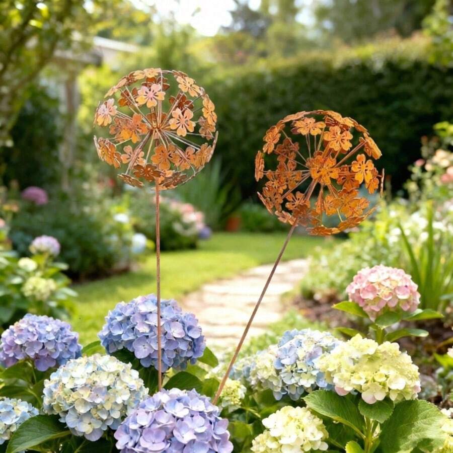 2pcs Rusty Metal Garden Signs | Vintage Iron Garden Stakes | Suitable For Yard, Garden, Holiday And Seasonal Decor