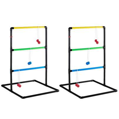 Ladder Toss Game Set Indoor Outdoor 6 Rubber Bolo Balls Portable Carry Case Classic Pro Style Family Game