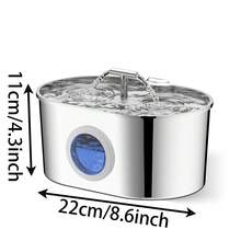 Smart Pet Water Dispenser, 2.2L Stainless Steel T-Shaped Automatic Cat Water Fountain With Double Outlets, With Visual Window Cat Fountain, 5V-USB Power Supply, Suitable For Small And Medium-Sized Pet Water Fountains - 2.2LT Smart Pet Water Fountain - View 2