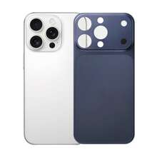 Miếng dán bảo vệ ống kính màu trơn siêu mỏng, mặt lưng PC mờ, tương thích với iPhone 16 Pro/15 Pro Max/14 Pro, màu xanh đậm, quà tặng Ngày của Mẹ. - xanh đậm - Xem 3