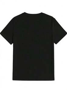 Casual Polyester T-Shirt With Round Neck And Mesh Collar - 黑色 - 查看 3