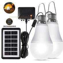 Kasotile [Solar Camping Light] Rechargeable Solar Bulb - Portable, USB-Chargeable Emergency Camping Light With Timer Function; Ideal For Indoor Home Use, Outdoor Camping Tents, Shed Lighting, And Power Outage Emergencies. (Set Of 1) - Solar Bulbs - View 2