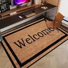 Modern Welcome Rug With "Welcome" Sign - Non-Slip Thick Pile Suitable For /Outdoor Use, Machine Washable Soft Suitable For Entryway, Front Door, Kitchen, Bathroom - Neutral Colors (,) - trắng - Xem 8