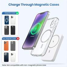 GAWFOLK Magnetic Power Bank Portable Power Source, 15W Fast Charging 5000mAh Capacity, Adjustable Stand For Ease Of Use, Wireless Charging Compatible With Many Mobile Phones And Electronic Devices, Magnetic Wireless Power Bank With MagSafe, Memorial Day Summer Kickoff Graduation Gift - Upgraded Mini Magnetic Power Bank 5000mAh (Black) - View 9