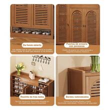 FENGSUN Multi-Level Integrated Shoe Cabinet Of Moderate Luxury - Brown - View 8