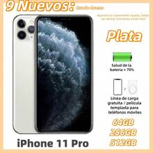 (9 New) Apple IPhone 11 Pro, Silver, Dual SIM, Dual Standby, Battery Health Over 70%, Free Charging Cable Or Screen Protector, Used-Good - Silver - View 2
