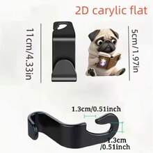 1/2/3个可爱巴哥犬主题2D汽车座椅挂钩，带隐藏式后座储物空间，亚克力多功能汽车配件，可用于整理包袋和瓶子，可爱的后座收纳挂钩，完美的汽车内饰装饰和实用的悬挂解决方案，适用于轿车、SUV和卡车。 - 彩色 - 查看 2