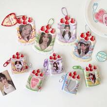 1 chiếc giá treo thẻ hình dâu tây hoạt hình tối giản thời trang 3 inch, giá trưng bày thẻ dành cho fan K-Pop, học sinh, sinh viên, giá đựng thẻ tàu điện ngầm - Hình chữ nhật - Xem 12