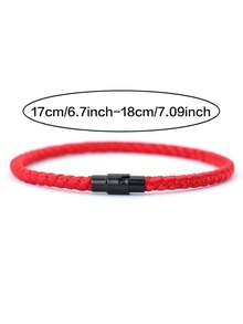 龙骨绳手链，男士幸运红绳手链，磁性情侣手链，招财进宝 - 紅色 - 查看 5