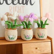 Lifelike Floral Plush Doll, Iris Potted Plant Home Decor, Soft & Comfortable Realistic Design, Excellent Gift Choice - 30cm - View 1