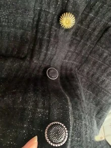 10pcs Round Rhinestone Metal Buttons, Luxury Full Diamond Decorative Sewing Buttons For Coat Jacket Sweater Clothing DIY Accessories - 10pcs - View 4