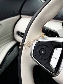 Bowknot Car Steering Wheel Decor Chain, Personalized Car Interior Accessory Pendant - A - View 2