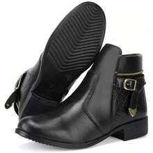 Women's Ankle/Mid-Calf Boot With Zipper, Exclusive Fashion For Rodeos, Parties, And Winter - 黑色 - 查看 3