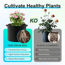 Land Guard 4-Pack Fabric Grow Bags 5 Gallon, Thickened Nonwoven Garden Pots, Growing Bags With Handles, Black - 顏色A - 查看 5