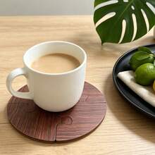 4pcs Jigsaw Puzzle Wood Coasters, Interlocking Rustic Brown Coasters Set, Rustic Brown Wood Coasters, Desk Protector For Home Kitchen Decor, Tea Bar Decor Wedding Anniversary Table Decoration,Engagement Party Table Mat,Romantic Wedding Gift - Puzzle Coaster - View 3