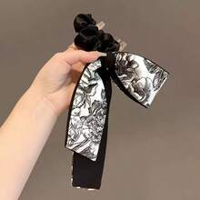1 chiếc dây buộc tóc satin kiểu scrunchie cho nữ, dây buộc tóc đuôi ngựa thấp kiểu nơ thanh lịch. - Nhiều màu - Xem 5