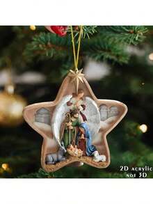 1pc Nativity Scene 2D Acrylic Christmas Tree Ornament - Holiday Home Decor No Power Needed No Feathers Car And Keychain Accessories Party Favors Christmas Tree Hanging Ornaments Party Decorations Random Cord Style Please Peel Film Before Use Christmas Decorations Room Decor Winter Christmas Decorations Home Christmas Gifts Christmas Decor - Multicolor - View 2
