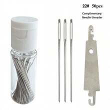 50pcs Cross Stitch Needles Assortment 22/24/26 Sizes, Handcraft Embroidery DIY Tools Needle Threader & Needle Case - Twenty Two# - View 15