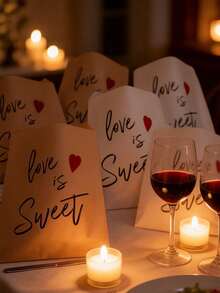 100/60/50/30 chiếc túi giấy Kraft màu nâu, in hình trái tim màu đỏ và dòng chữ "Love Is Sweet", túi quà tặng lãng mạn phù hợp cho Ngày Valentine, kỷ niệm, lễ cưới, tiệc cô dâu, gói quà lãng mạn và các sự kiện ngày lễ. - Nhiều màu - Xem 5