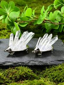 1个天然透明水晶刺猬摆件，家居/桌面疗愈水晶饰品，礼品 - 刺蝟 - 查看 7