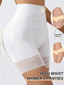 High Waist Shaping Panties, Seamless Tummy Control Slimming Shorts, Abdomen Lifting Buttock Lifting Briefs For Women - White - View 5