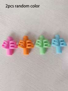 5pcs Ergonomic Pencil Grips, Suitable For Students Writing, Silicone Material Writing Aid For Preschool Children, Correct Finger Posture, Reduce Hand Fatigue, Multi-Color Options - Two-finger Pen Grip - View 12