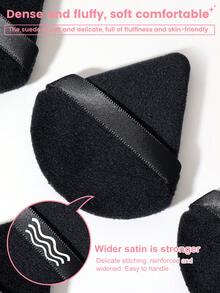 34PCS All-In-One Makeup Tools Set 15PCS Makeup Brushes Waterproof Zipper Cosmetic Bag Triangle Powder Puffs Mini & Regular Air Cushion Puffs Facial Sponges Ice Compress Cleaning Brush Hairband Wrist Straps Brush Cleaners Travel Beauty Gift Kit - Black - View 3