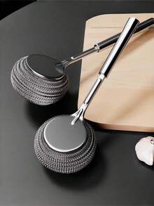 Stainless Steel Pot Brush - Durable Metal Wire Ball Cleaning Brush, Essential Kitchen Cleaning Tool, No Electricity Required - 1 - View 5