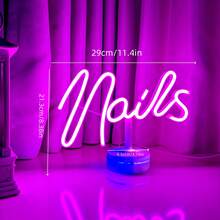 1pc Nails Neon Light Sign, USB Or Battery Powered, Nail Neon Light Sign, Fragrance-Free, Suitable For Nail Salons, Beauty Rooms, Bedrooms, Hair Salons, Indoor And Outdoor Use, Bars, Valentine's Day, Children's Day, Mother's Day, Christmas And Other Holidays Decoration, Perfect Gift For Birthday And Christmas - White - View 17