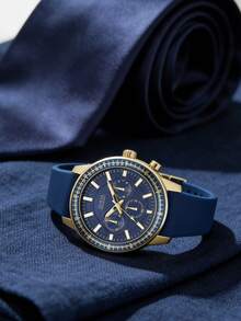 Gale Men's Navy Blue Chronograph Watch With Silicone Strap W0802G2 - Blue - View 2
