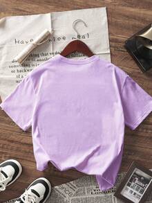 3件装少女印花短袖T恤，适合少女夏季穿着 - 彩色 - 查看 3