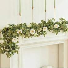 1pc/70inch Artificial Eucalyptus Garland & Ivy Vine, Suitable For Home Festival Wall Hanging, Garden, Wedding Backdrop Arch And Party Decorations - Multicolor - View 5