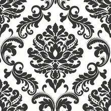Papel tapiz extraíble en blanco y negro con estampado de damasco, estilo victoriano clásico, adecuado para dormitorio, sala de estar, armario, muebles, papel de contacto autoadhesivo - 1PC - Ver 11