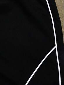 Men's Plus Size Summer Casual Sports Drawstring Waist Shorts - Black - View 5