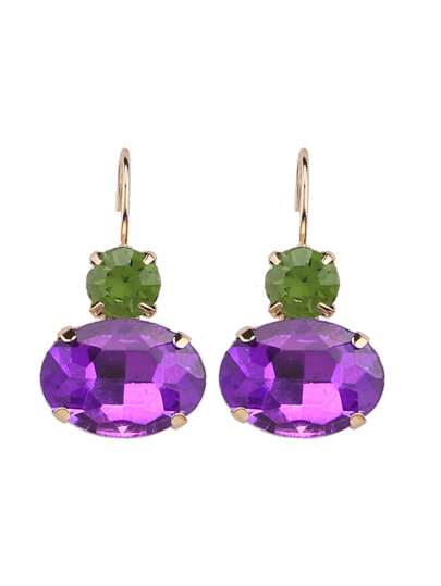 1 Đôi bông tai mặt dây chuyền hình tròn và bầu dục làm thủ công bằng hợp kim đồng, hàn chắc chắn, kiểu dáng thả cho nữ