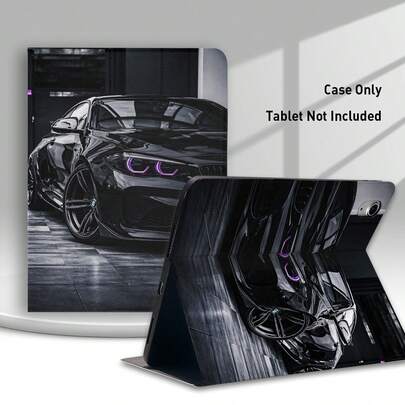 1 ốp bảo vệ máy tính bảng dạng gập có khe đựng bút, tương thích với Samsung A9/A9+/S9/S9FE/A11/A11+/S11/S10 FE/S10 FE+/S10 Lite, họa tiết xe thể thao màu đen. Cũng tương thích với iPad A16 2025, Air 11/13, M3 2025, Mini 7 A17, Pro 2024, Air 11/13, M2 2024, Pro 11/13, M4 2024, Pro 12.9, thế hệ 7/8/9, 10.2, thế hệ 10, 10.9, Air 4/5/6/7/8, 10.9, Pro 11, thế hệ 4/5/6, Mini 6, SE 11, Honor, Matepad SE 11.