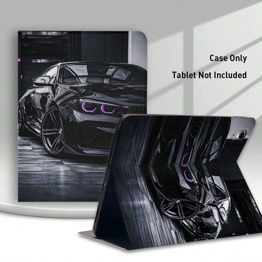 1个带笔槽的翻盖式平板电脑保护套，兼容三星A9/A9+/S9/S9FE/A11/A11+/S11/S10 FE/S10 FE+/S10 Lite，黑色跑车图案，也兼容iPad A16 2025、Air 11/13、M3 2025、Mini 7 A17、Pro 2024、Air 11/13、M2 2024、Pro 11/13、M4 2024、Pro 12.9、7/8/9代、10.2、10代、10.9、Air 4/5/6/7/8、10.9、Pro 11、4/5/6代、Mini 6、SE 11、荣耀、Matepad SE 11。 - 彩色 - 查看 1