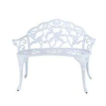 Banco de patio para balcón doble asiento C/G patio casa aluminio fundido antioxidante banco de jardín para patio muebles de exterior color blanco - Blanco - Ver 9