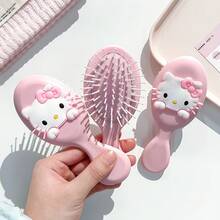 [Authorized Genuine] Sanrio Hello Kitty Mini Portable Air Cushion Comb - Women's Lightweight Travel Straightening Comb, Anti-Static Scalp Massage Brush, Outdoor Camping Essential Gift (Self-Assembly Required) - A - View 3