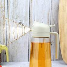 2pcs, 450ml Wide Mouth Glass Oil Dispenser Bottle, Squeeze Pump Sprayer For Kitchen, Cooking, Baking - Multicolor - View 3