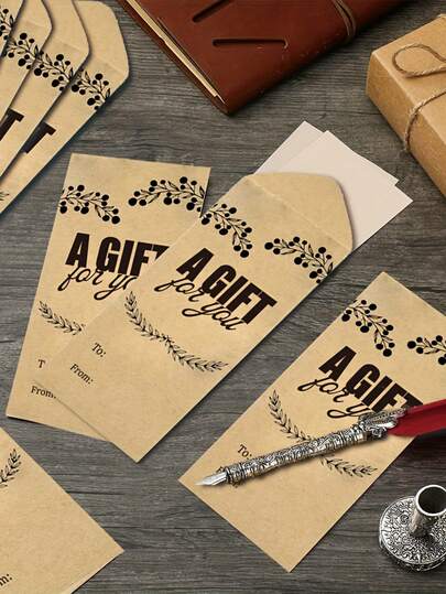 10pcs Kraft Paper Cash Envelopes, Size 2.88 X 6.5 Inches, Suitable For Cash Gifts, Small Cash, Church Offering, Cash Cards, Weddings, A Precious Gift