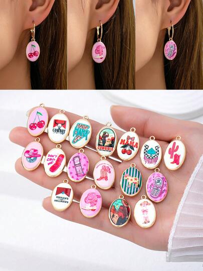 1 Pc Enamel Western Cowboy Cowgirl Charm For Jewelry Making - Pink Boots Cherry Rodeo Cactus Pendant For Western Jewelry DIY Crafts Supplies - Y2K Jewelry Findings For Necklace, Bracelet, Earrings Making