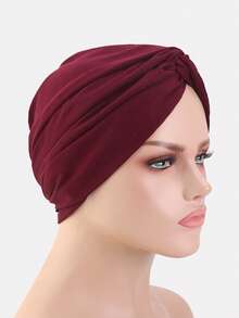 1 chiếc khăn trùm đầu kẻ sọc chéo mới dành cho nữ, kiểu khăn xếp, thích hợp sử dụng hàng ngày. - nhiều màu - Xem 4