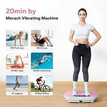 MERACH CV30 Pro Vibration Plate Exercise Machine, Whole Body Workout Equipment For Women, Bluetooth And Silicone Pedal, Vibration Plate With Auto Mode, Vibrate Fitness Platform For Home - 美規A型插(110-127V) - 查看 4