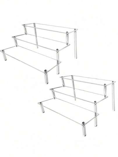 Support d'affichage en acrylique, 1 support de présentation en tube acrylique transparent pour parfum, cosmétiques, petits gâteaux et desserts, 1/2/3 niveaux (niveau simple d'environ 20 cm de large, 2/3 niveaux d'environ 30 cm de large)