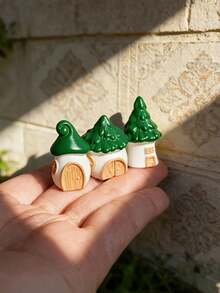 8pcs/4pcs Green Castle Mini Cute Ornaments, Suitable For Outdoor Garden Decor, Hobby Enthusiasts, Toy House Decoration - Multiple Styles - View 4